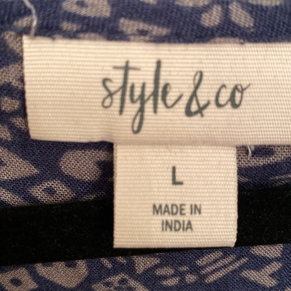 Style & Co burgundy, ivory, and navy dress - Picture 3 of 5